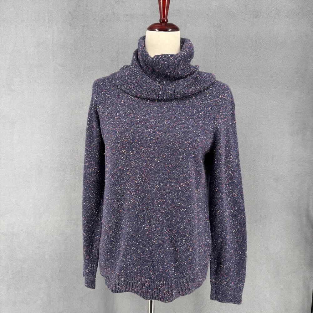 Lou Grey Loft Turtleneck Long Sleeve Sweater Small Purple Cowl Neck Soft